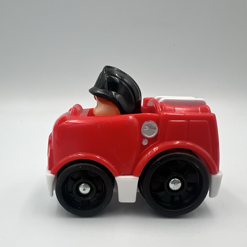 Fisher Price Little People Wheelies Lot Of 3 Cars Mattel Fire Recycle Dump Truck - Picture 3 of 16